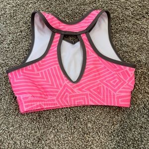 California allstar sports bra with pink stripes